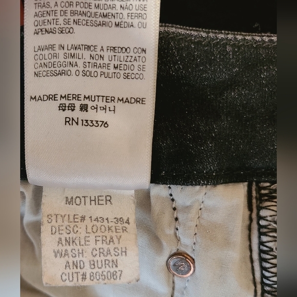 MOTHER Looker Ankle Fray Crash‎ and Burn Jeans - Picture 12 of 13